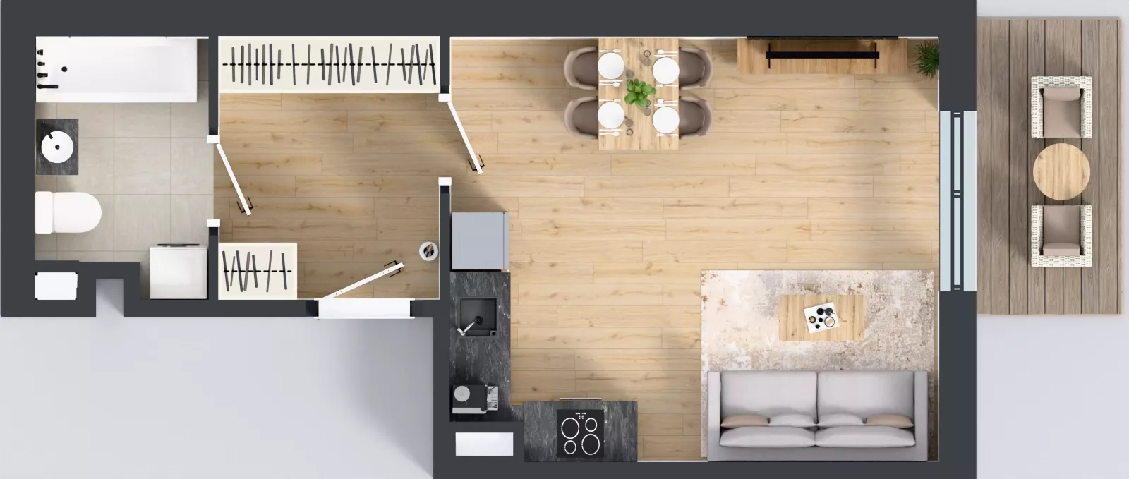 1 pokój, mieszkanie 33,48 m², piętro 1, oferta nr C.65, Osiedle MONO, Warszawa, Białołęka, Tarchomin, ul. Odkryta 53