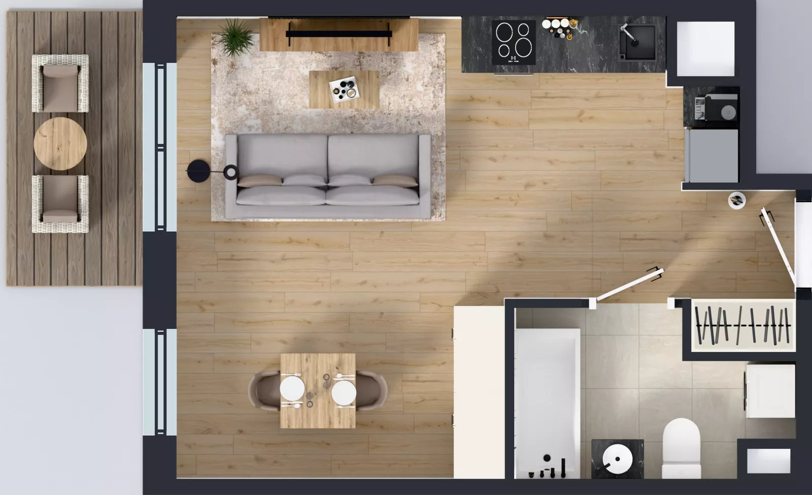 1 pokój, mieszkanie 33,10 m², piętro 1, oferta nr C.67, Osiedle MONO, Warszawa, Białołęka, Tarchomin, ul. Odkryta 53