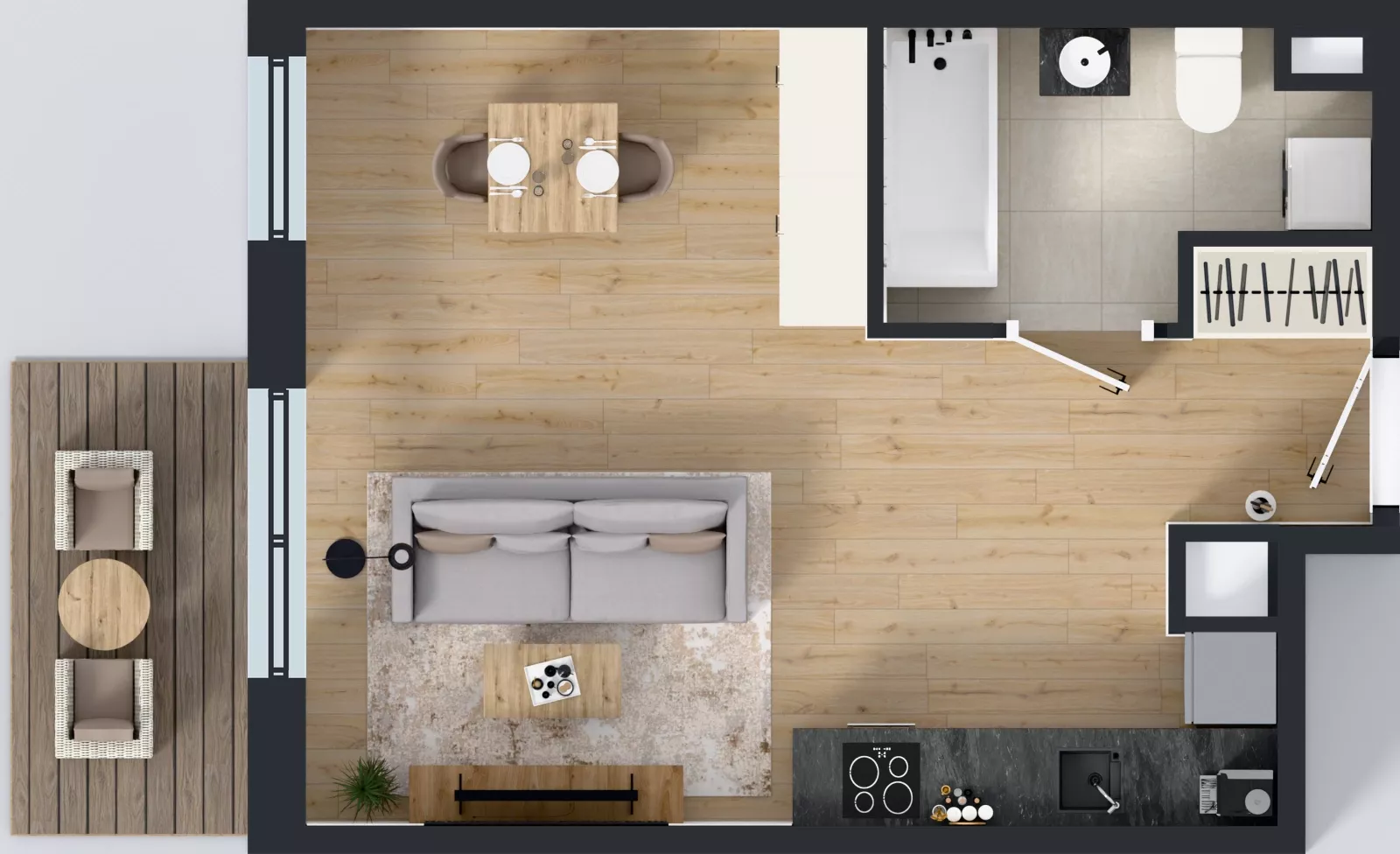 1 pokój, mieszkanie 33,30 m², piętro 1, oferta nr C.68, Osiedle MONO, Warszawa, Białołęka, Tarchomin, ul. Odkryta 53
