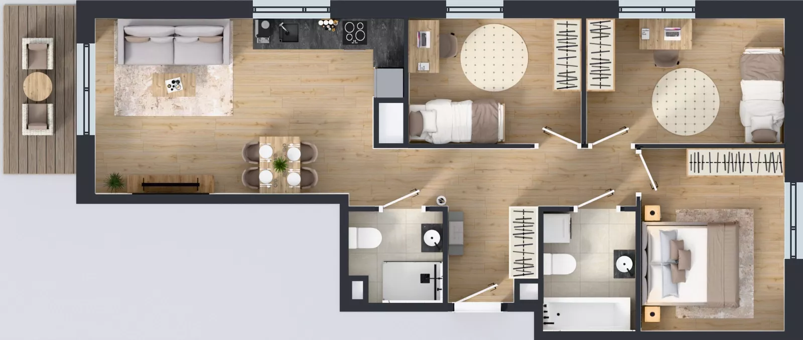 4 pokoje, mieszkanie 71,96 m², piętro 1, oferta nr C.70, Osiedle MONO, Warszawa, Białołęka, Tarchomin, ul. Odkryta 53