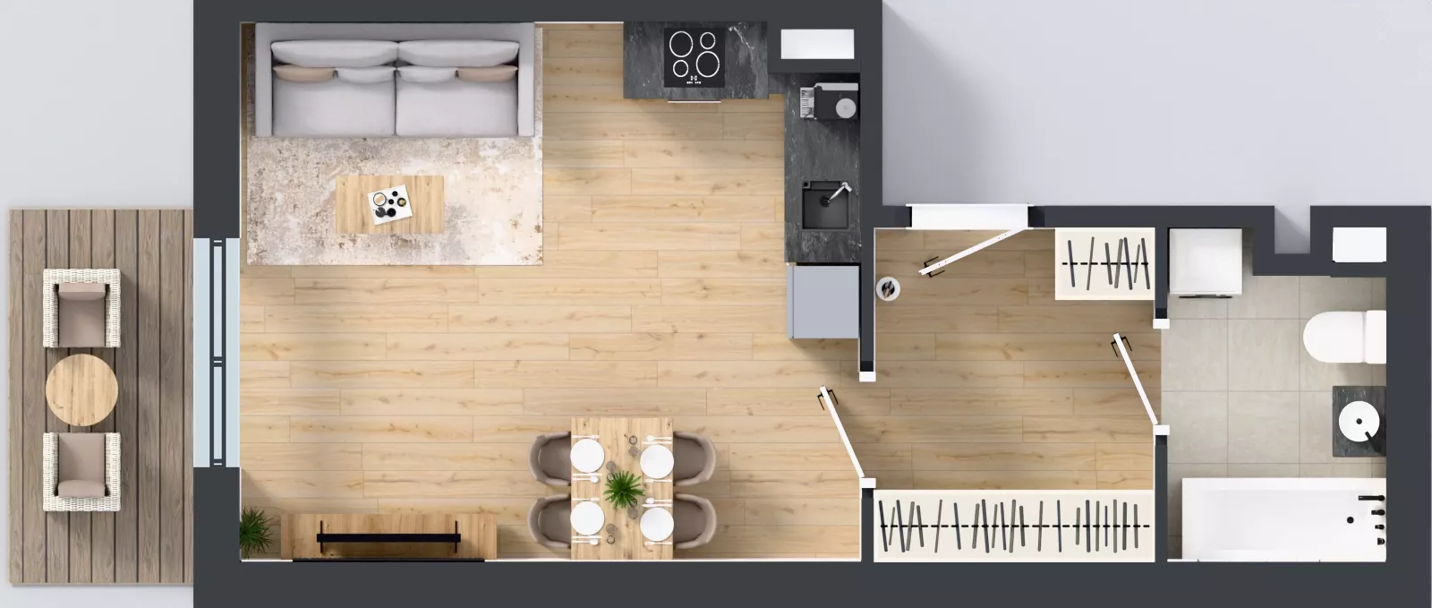 1 pokój, mieszkanie 33,48 m², piętro 3, oferta nr C.77, Osiedle MONO, Warszawa, Białołęka, Tarchomin, ul. Odkryta 53