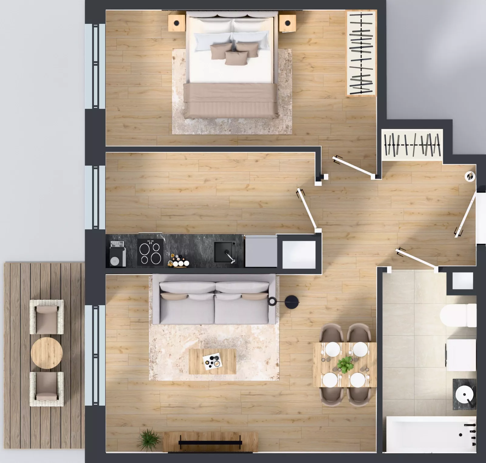 2 pokoje, mieszkanie 50,37 m², piętro 3, oferta nr C.80, Osiedle MONO, Warszawa, Białołęka, Tarchomin, ul. Odkryta 53