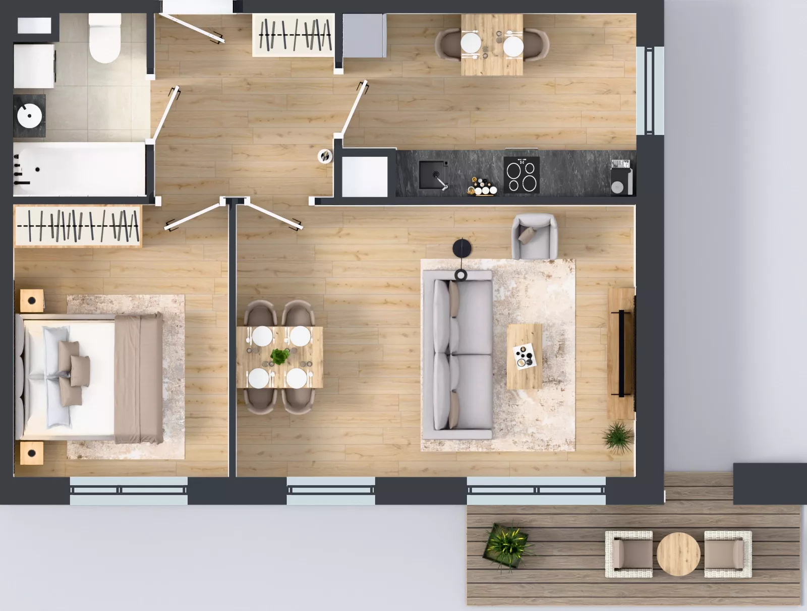2 pokoje, mieszkanie 51,05 m², piętro 4, oferta nr A.21, Osiedle MONO, Warszawa, Białołęka, Tarchomin, ul. Odkryta 53