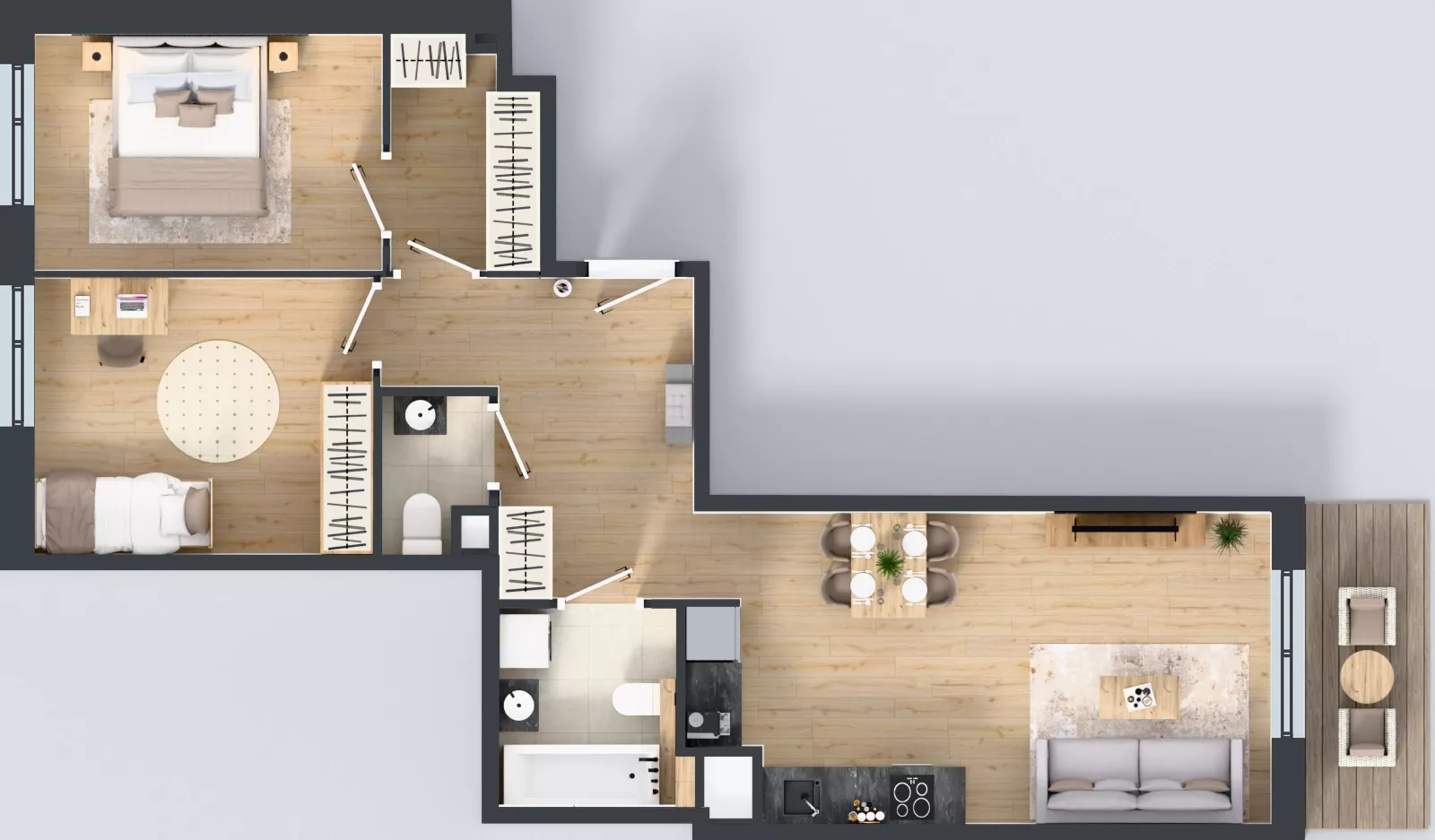3 pokoje, mieszkanie 64,53 m², piętro 4, oferta nr A.24, Osiedle MONO, Warszawa, Białołęka, Tarchomin, ul. Odkryta 53