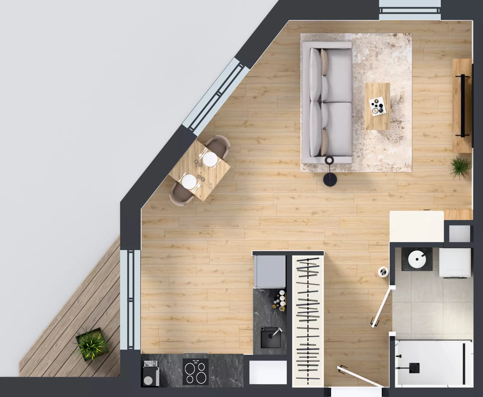 1 pokój, mieszkanie 36,90 m², piętro 4, oferta nr C.83, Osiedle MONO, Warszawa, Białołęka, Tarchomin, ul. Odkryta 53
