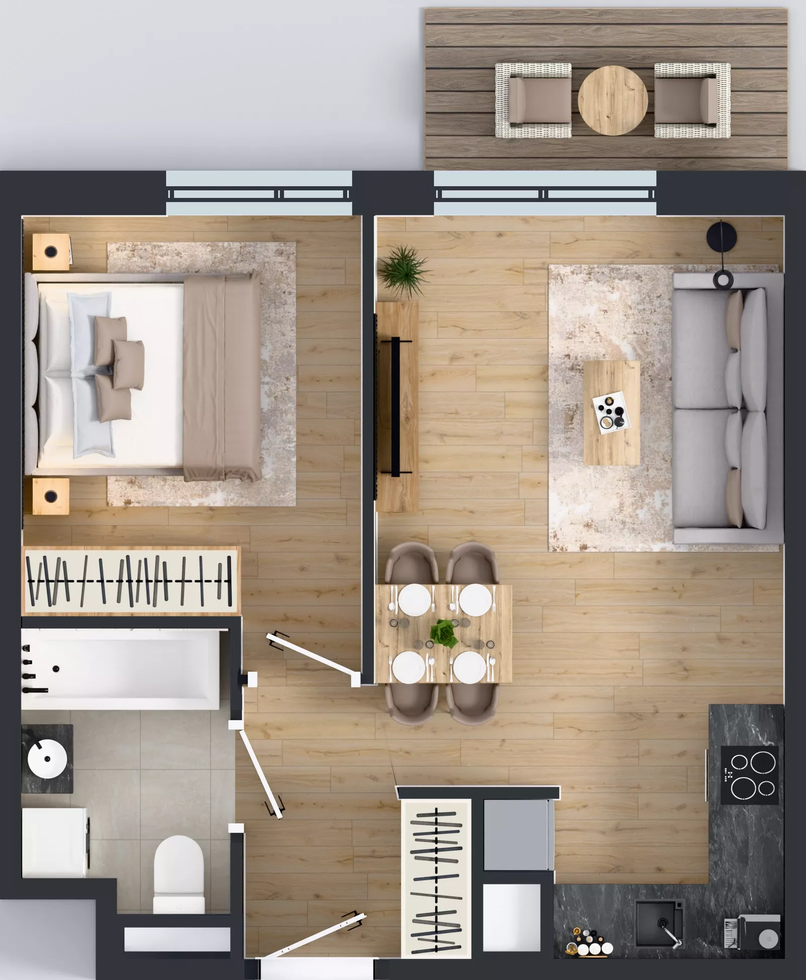 2 pokoje, mieszkanie 38,24 m², piętro 6, oferta nr A.35, Osiedle MONO, Warszawa, Białołęka, Tarchomin, ul. Odkryta 53