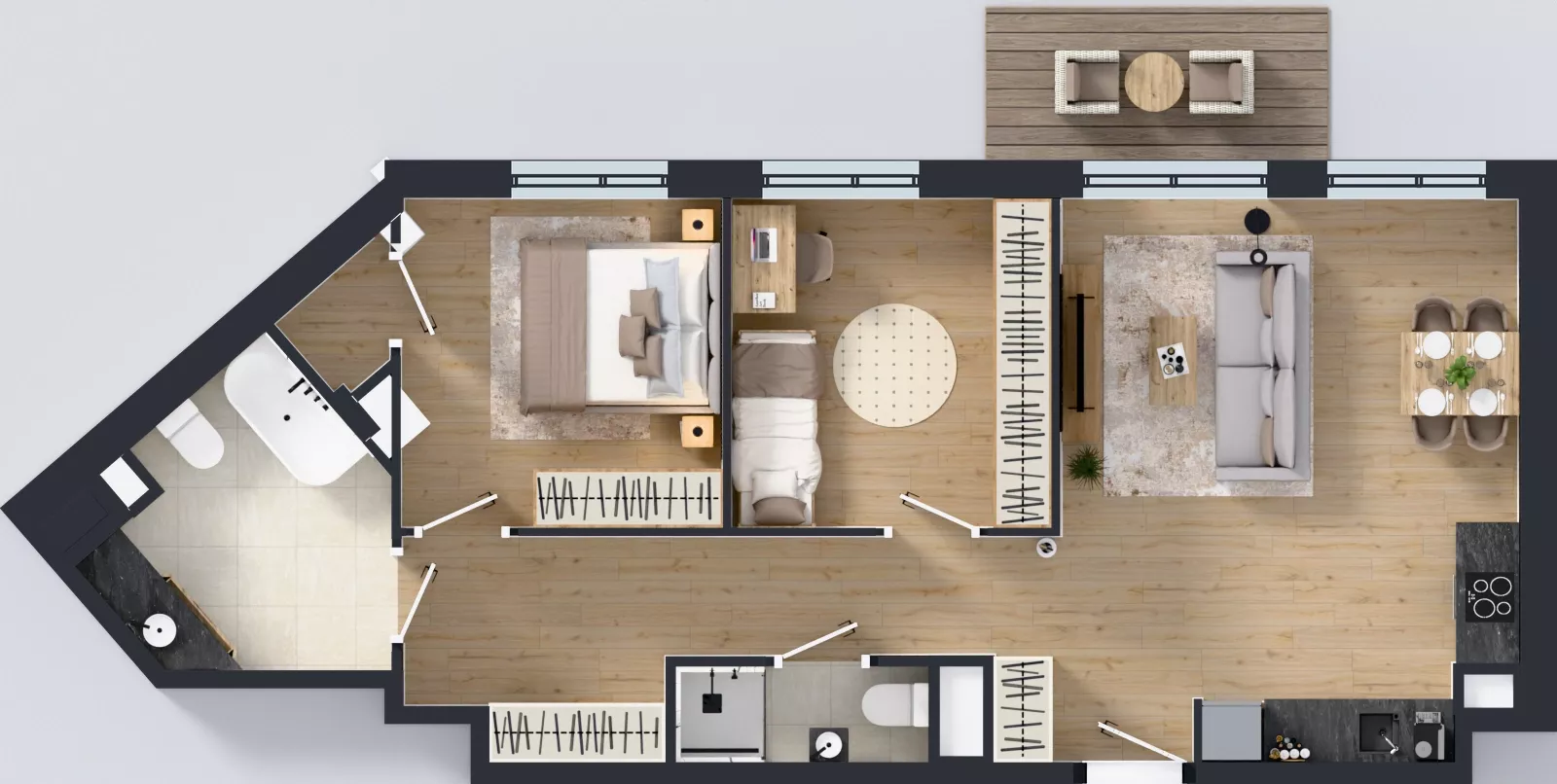 3 pokoje, mieszkanie 69,54 m², piętro 6, oferta nr A.38, Osiedle MONO, Warszawa, Białołęka, Tarchomin, ul. Odkryta 53