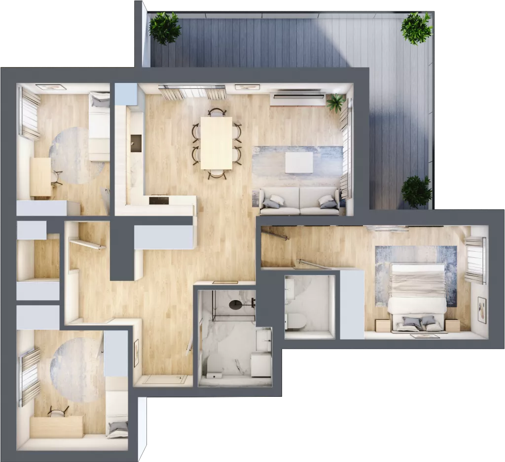 4 pokoje, mieszkanie 81,69 m², piętro 10, oferta nr A 10.01, Park Moniuszki II, Mysłowice, ul. Okrzei / Wielka Skotnica