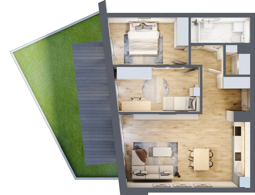 3 pokoje, mieszkanie 69,95 m², parter, oferta nr VB.0.01, Vanda Park, Chorzów, Chorzów II, ul. Wandy 66