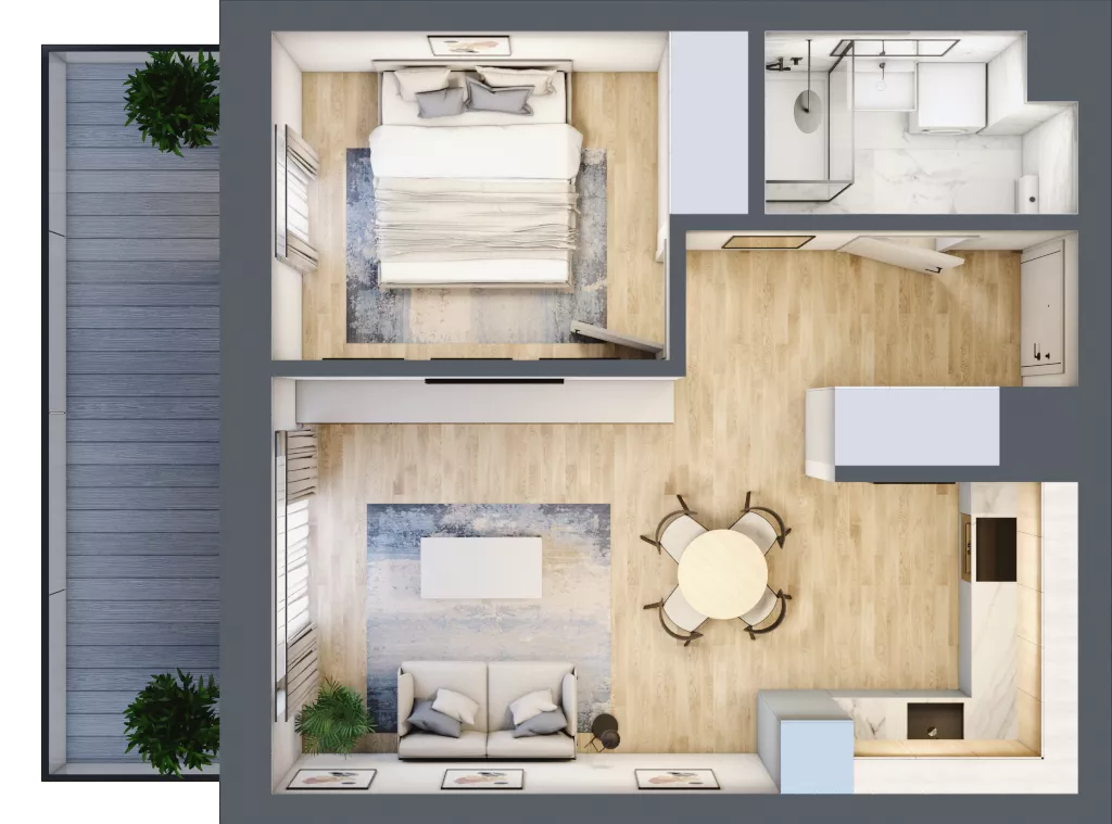 2 pokoje, mieszkanie 39,26 m², parter, oferta nr VB.0.09, Vanda Park, Chorzów, Chorzów II, ul. Wandy 66