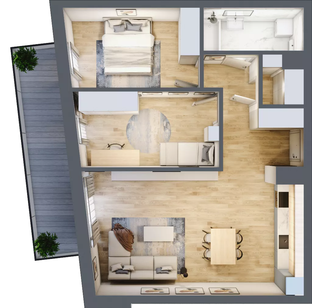 3 pokoje, mieszkanie 69,95 m², piętro 1, oferta nr VB.1.01, Vanda Park, Chorzów, Chorzów II, ul. Wandy 66