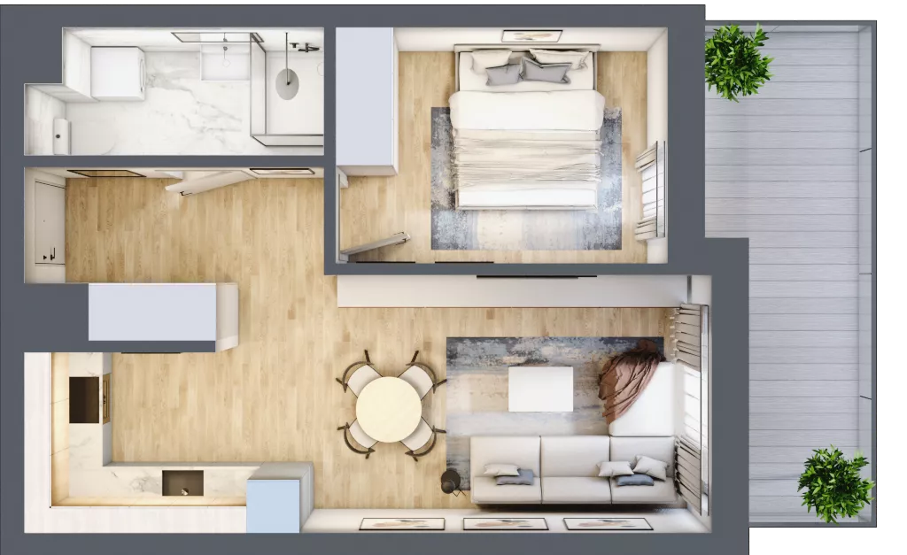 2 pokoje, mieszkanie 41,04 m², piętro 1, oferta nr VB.1.06, Vanda Park, Chorzów, Chorzów II, ul. Wandy 66