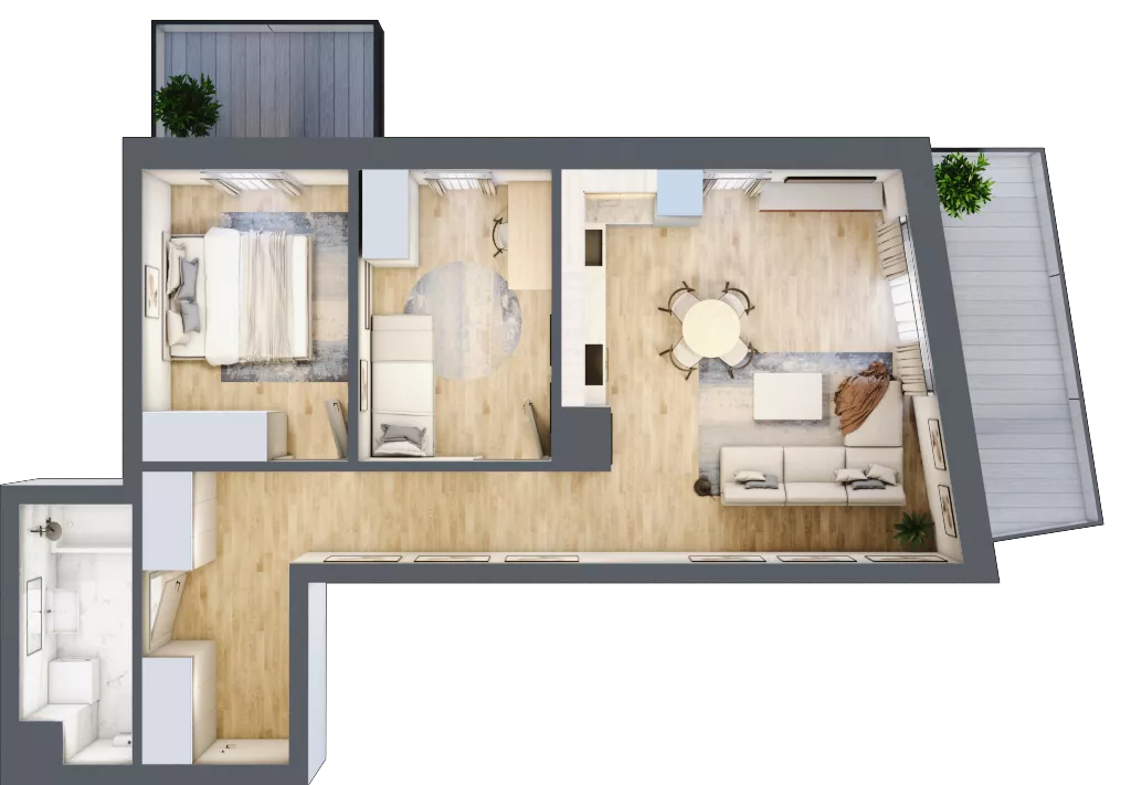 3 pokoje, mieszkanie 60,94 m², piętro 1, oferta nr VB.1.09, Vanda Park, Chorzów, Chorzów II, ul. Wandy 66