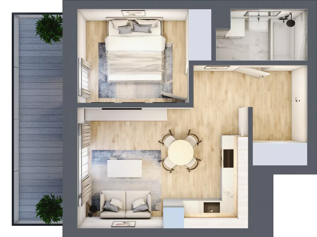 2 pokoje, mieszkanie 37,00 m², piętro 1, oferta nr VB.1.11, Vanda Park, Chorzów, Chorzów II, ul. Wandy 66