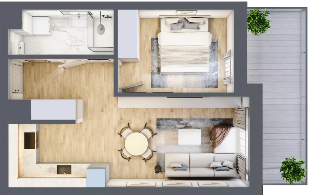 2 pokoje, mieszkanie 41,04 m², piętro 2, oferta nr VB.2.06, Vanda Park, Chorzów, Chorzów II, ul. Wandy 66