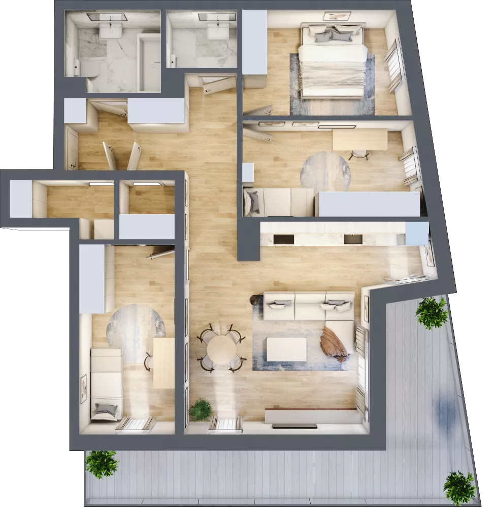 4 pokoje, mieszkanie 89,54 m², piętro 2, oferta nr VB.2.10, Vanda Park, Chorzów, Chorzów II, ul. Wandy 66