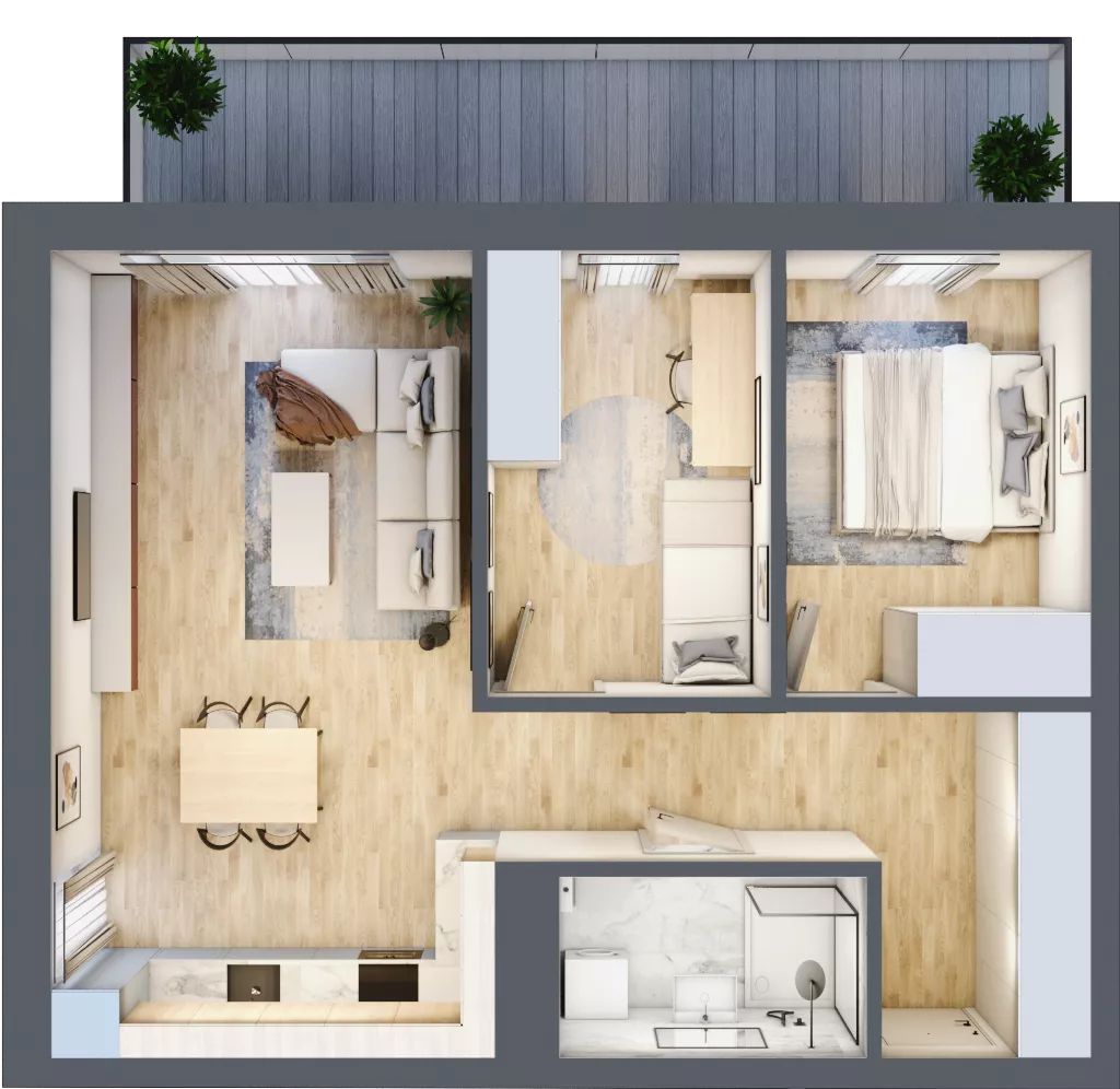 3 pokoje, mieszkanie 62,39 m², piętro 4, oferta nr VB.4.03, Vanda Park, Chorzów, Chorzów II, ul. Wandy 66