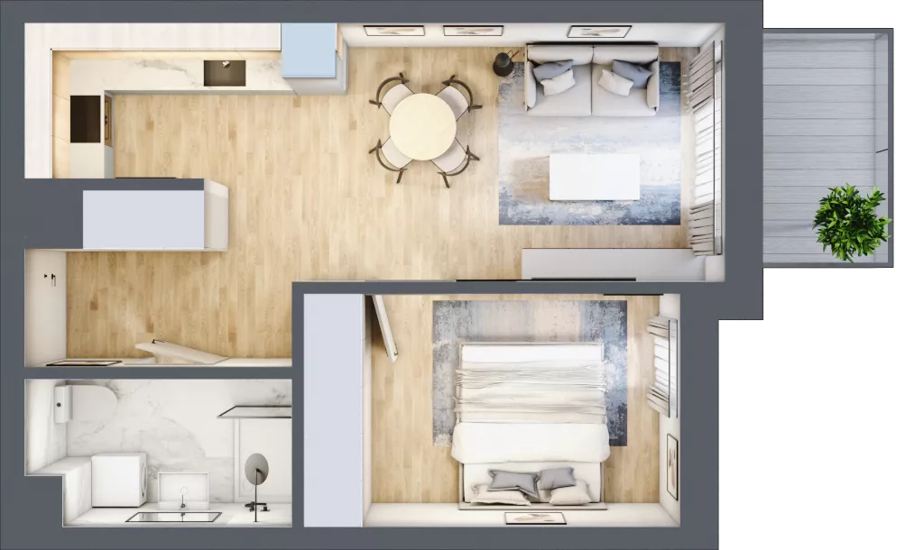 2 pokoje, mieszkanie 40,23 m², piętro 4, oferta nr VB.4.05, Vanda Park, Chorzów, Chorzów II, ul. Wandy 66