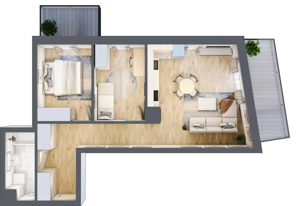 3 pokoje, mieszkanie 60,94 m², piętro 4, oferta nr VB.4.09, Vanda Park, Chorzów, Chorzów II, ul. Wandy 66