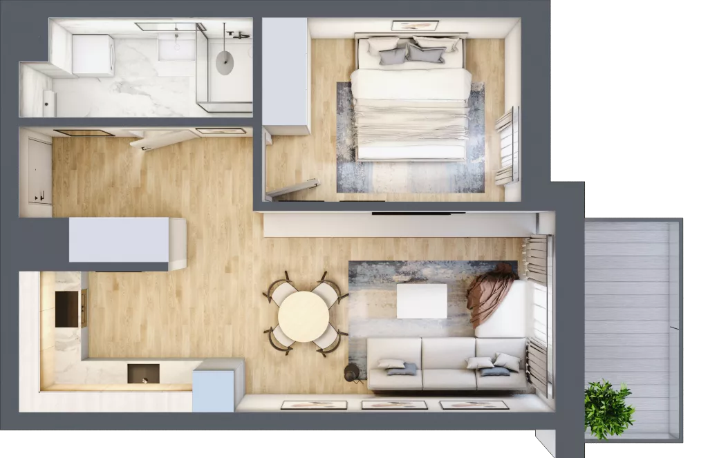 2 pokoje, mieszkanie 41,04 m², piętro 5, oferta nr VB.5.06, Vanda Park, Chorzów, Chorzów II, ul. Wandy 66