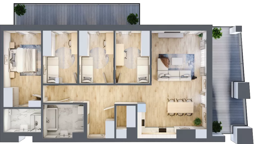 5 pokoi, mieszkanie 105,37 m², piętro 5, oferta nr VB.5.07, Vanda Park, Chorzów, Chorzów II, ul. Wandy 66