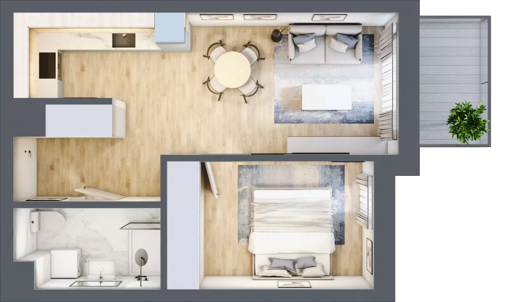 2 pokoje, mieszkanie 40,23 m², piętro 6, oferta nr VB.6.05, Vanda Park, Chorzów, Chorzów II, ul. Wandy 66