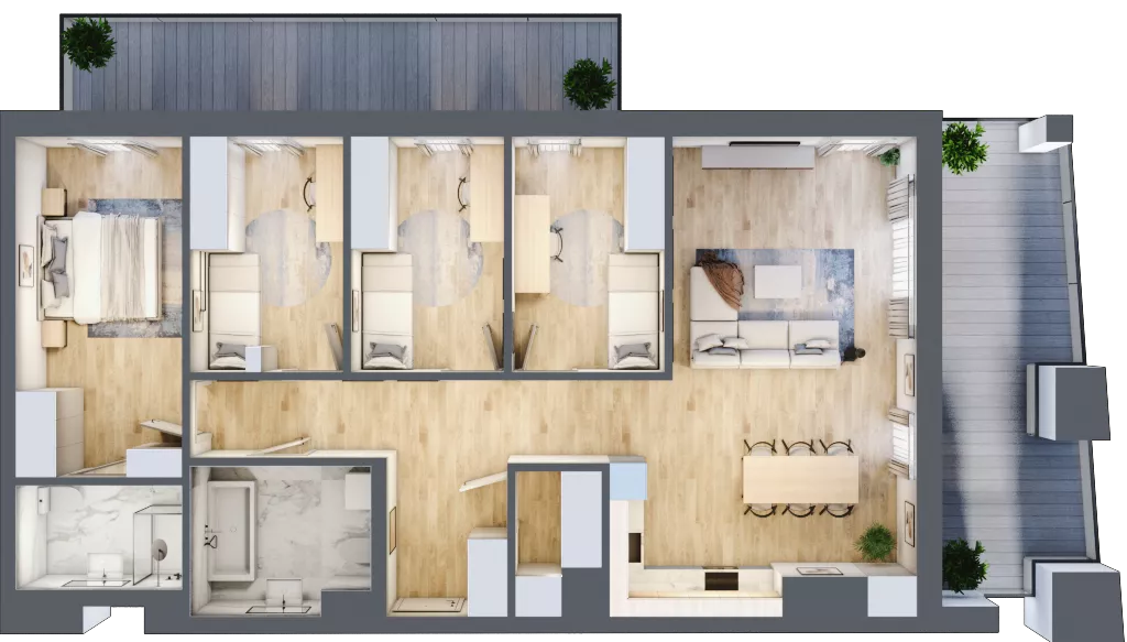 5 pokoi, mieszkanie 105,37 m², piętro 6, oferta nr VB.6.07, Vanda Park, Chorzów, Chorzów II, ul. Wandy 66
