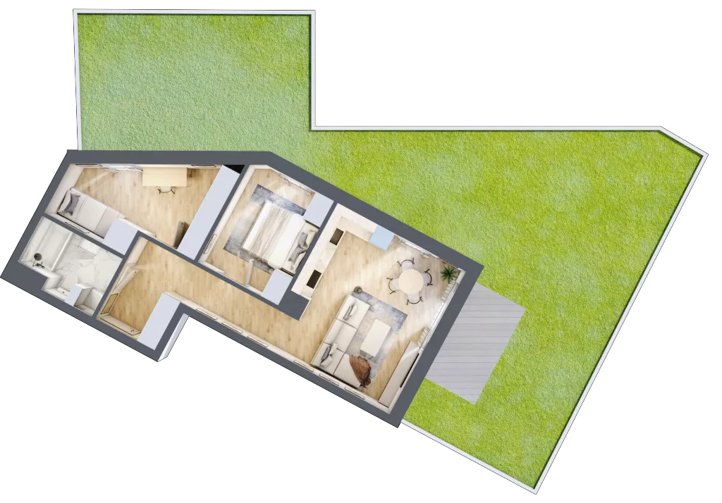 3 pokoje, mieszkanie 58,66 m², parter, oferta nr VC.0.05, Vanda Park, Chorzów, Chorzów II, ul. Wandy 66