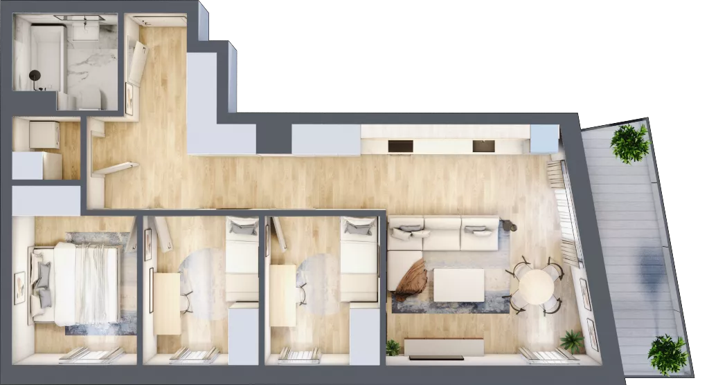 4 pokoje, mieszkanie 69,77 m², piętro 2, oferta nr VC.2.04, Vanda Park, Chorzów, Chorzów II, ul. Wandy 66