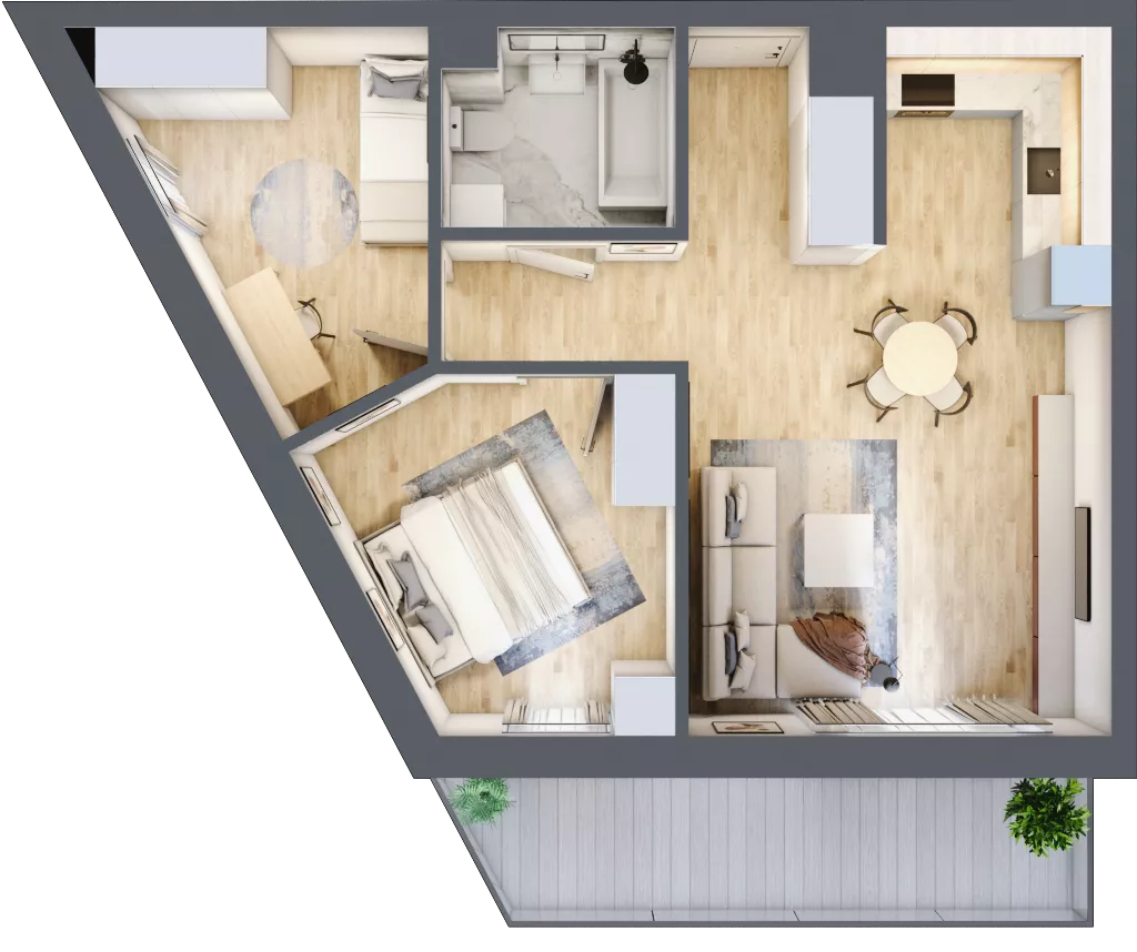 3 pokoje, mieszkanie 58,92 m², piętro 2, oferta nr VC.2.05, Vanda Park, Chorzów, Chorzów II, ul. Wandy 66