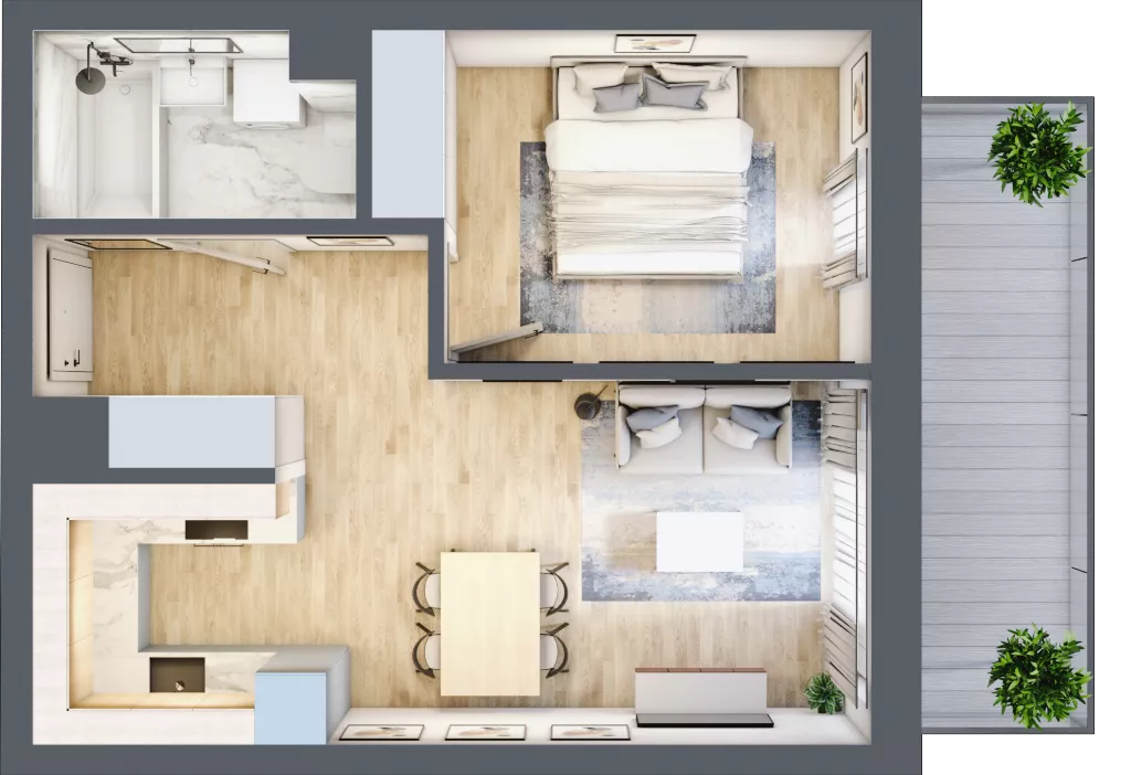 2 pokoje, mieszkanie 40,08 m², piętro 4, oferta nr VC.4.06, Vanda Park, Chorzów, Chorzów II, ul. Wandy 66
