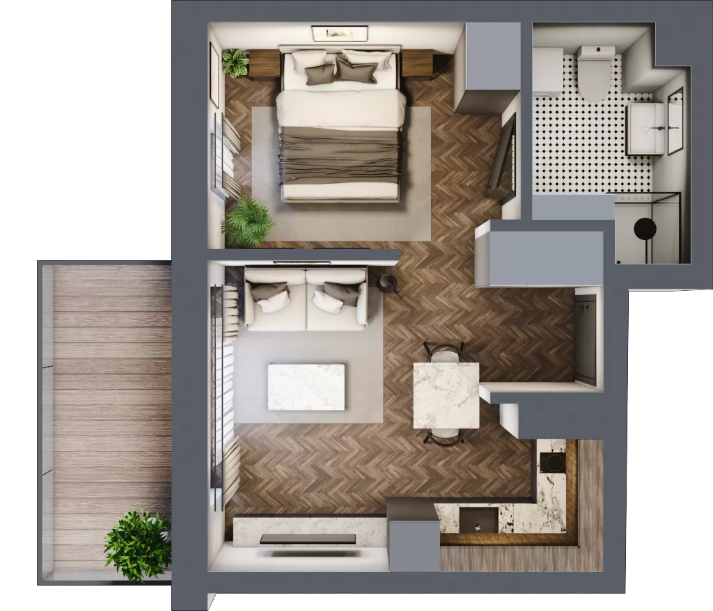 1 pokój, mieszkanie 32,14 m², piętro 2, oferta nr F.2.08, Wzgórze Poetów 2, Gliwice, Wójtowa Wieś, ul. T. Mazowieckiego