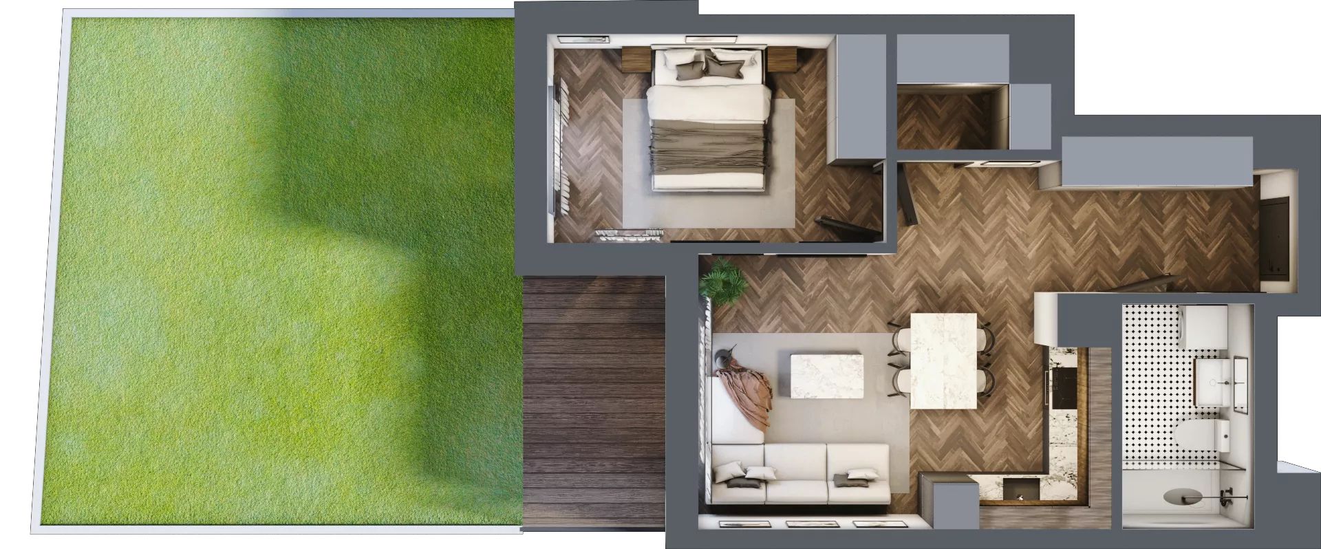 2 pokoje, mieszkanie 47,32 m², parter, oferta nr F.0.10, Wzgórze Poetów 2, Gliwice, Wójtowa Wieś, ul. T. Mazowieckiego