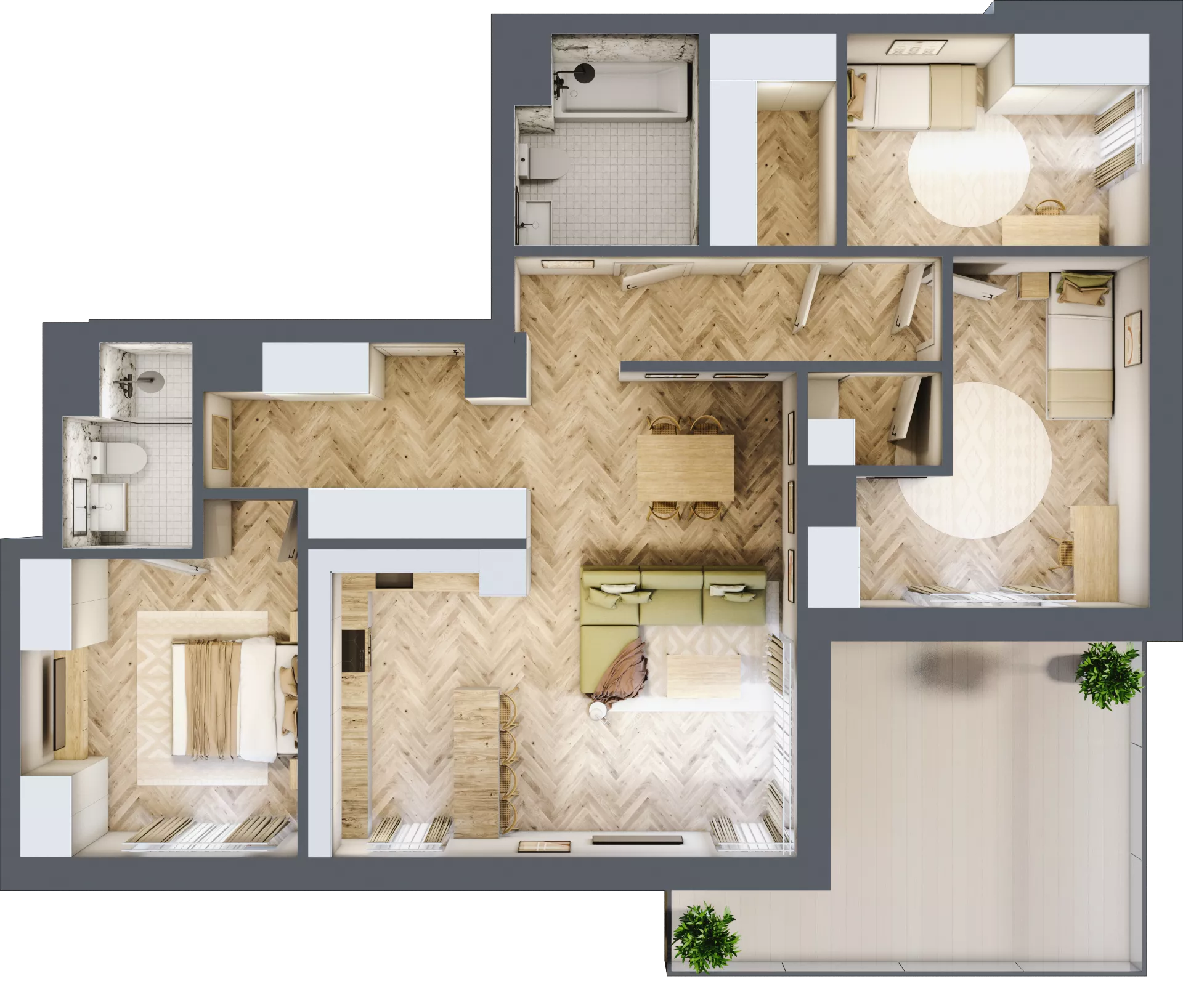 4 pokoje, mieszkanie 102,87 m², piętro 5, oferta nr D.5.4, Panorama Bańgów Etap II, Siemianowice Śląskie, Bańgów, ul. Bańgowska 32