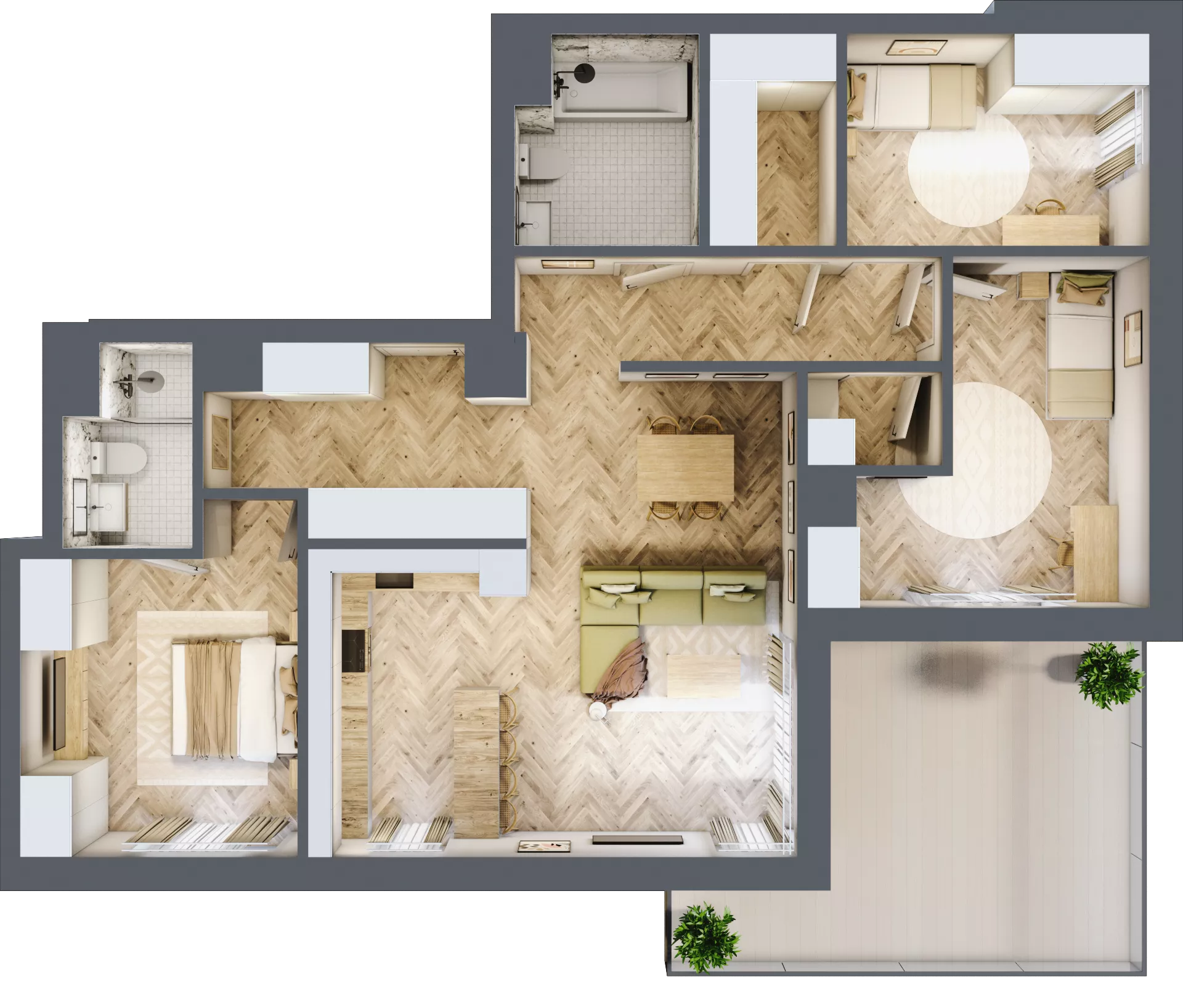 4 pokoje, mieszkanie 102,87 m², piętro 5, oferta nr E.5.4, Panorama Bańgów Etap II, Siemianowice Śląskie, Bańgów, ul. Bańgowska 32