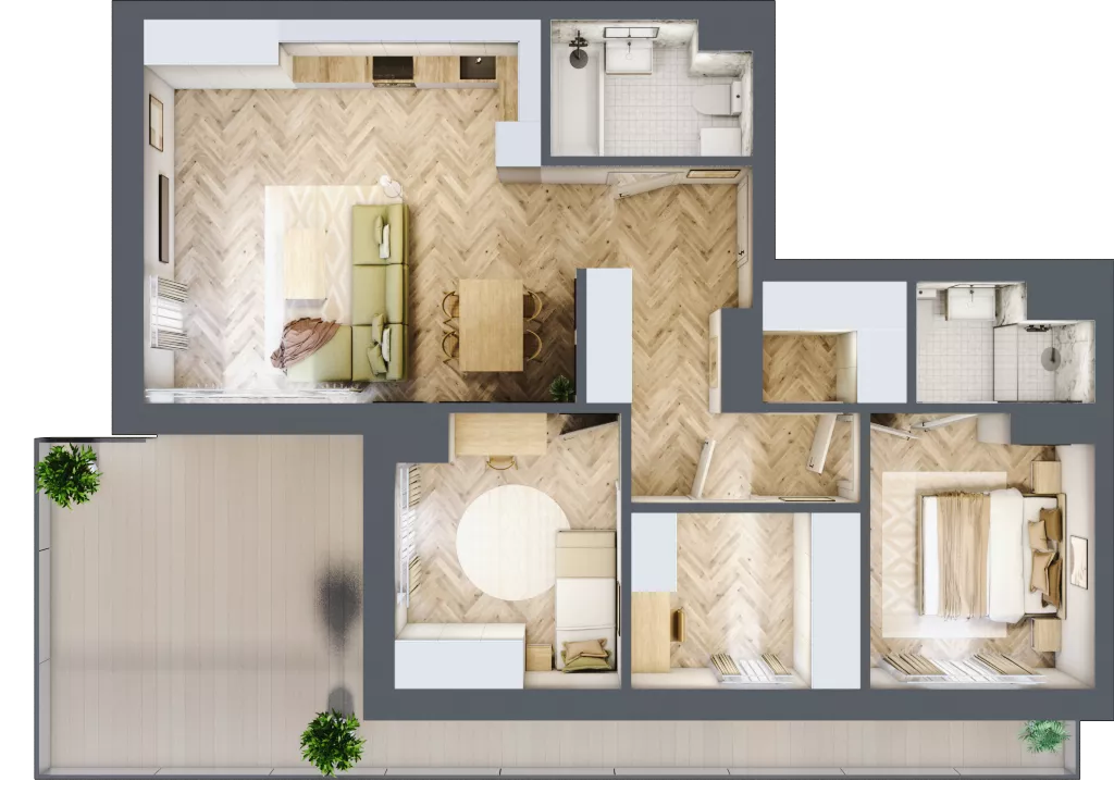 4 pokoje, mieszkanie 79,00 m², piętro 5, oferta nr E.5.1, Panorama Bańgów Etap II, Siemianowice Śląskie, Bańgów, ul. Bańgowska 32
