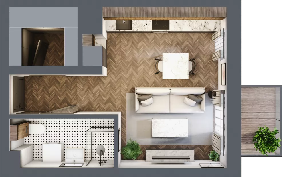 1 pokój, mieszkanie 29,96 m², piętro 2, oferta nr B.2.48.1k, Atrium, Łódź, Polesie, Stare Polesie, ul. kpt. Stefana Pogonowskiego 44/46