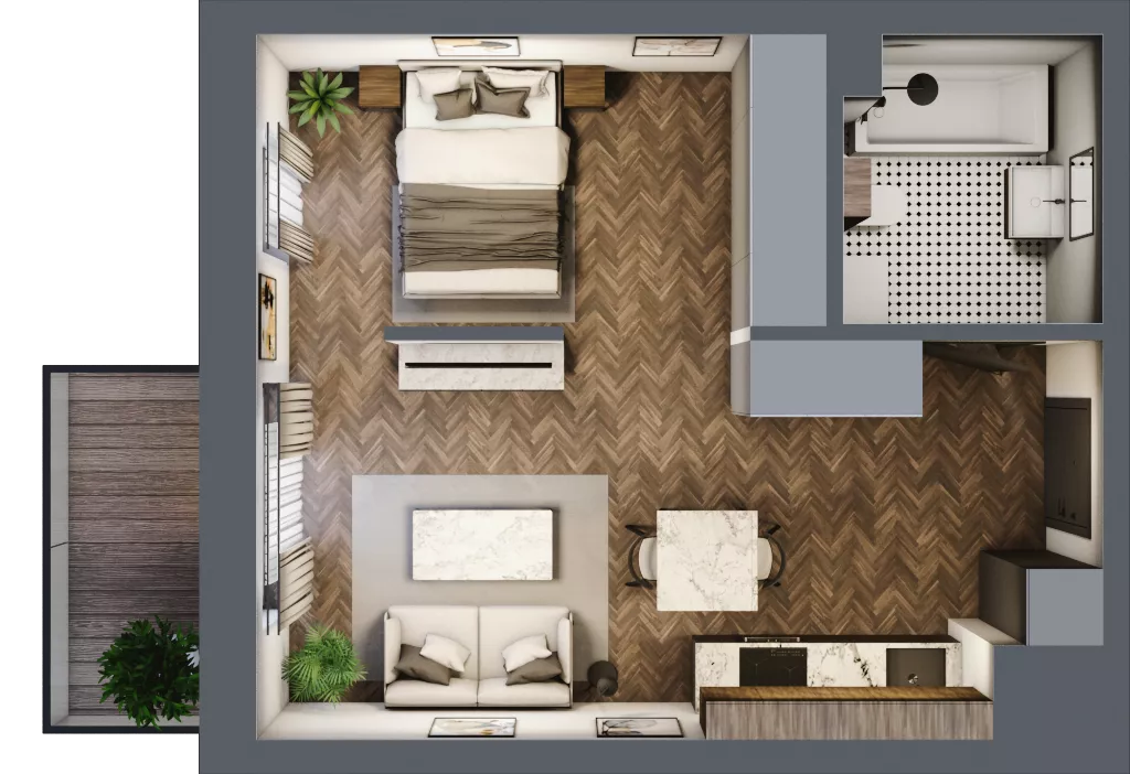 1 pokój, mieszkanie 35,25 m², piętro 2, oferta nr B.2.57.1a, Atrium, Łódź, Polesie, Stare Polesie, ul. kpt. Stefana Pogonowskiego 44/46