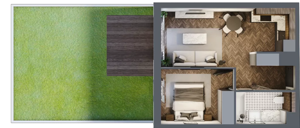 2 pokoje, mieszkanie 36,98 m², parter, oferta nr B2.0.37.2a, Junique I.II, Poznań, Grunwald, Junikowo, ul. Miśnieńska 38, 39, 43