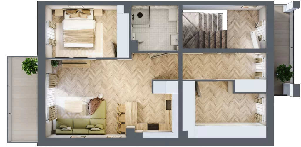3 pokoje, mieszkanie 54,00 m², piętro 1, oferta nr Y2, Aleja Wiśniowa Pogórze, Pogórze, ul. Feliksa Dorsza