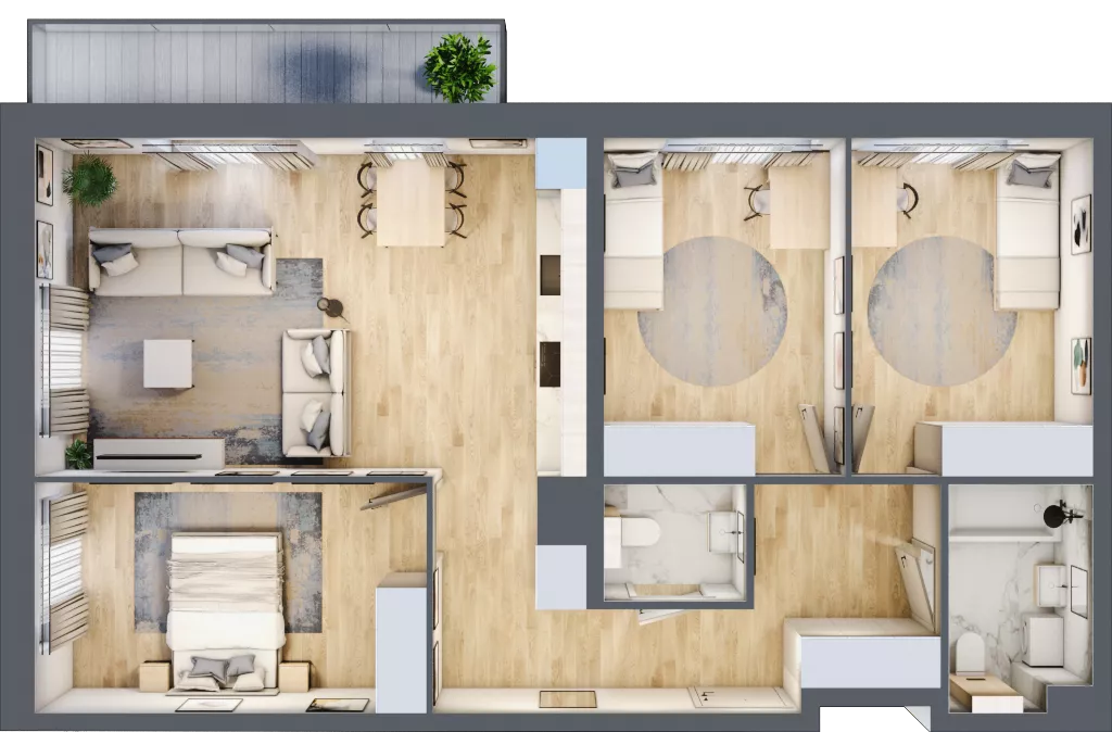 4 pokoje, mieszkanie 80,99 m², piętro 2, oferta nr LAK1M10, Lipa Piotrowska, Wrocław, Lipa Piotrowska, Psie Pole, ul. Szałwiowa 6
