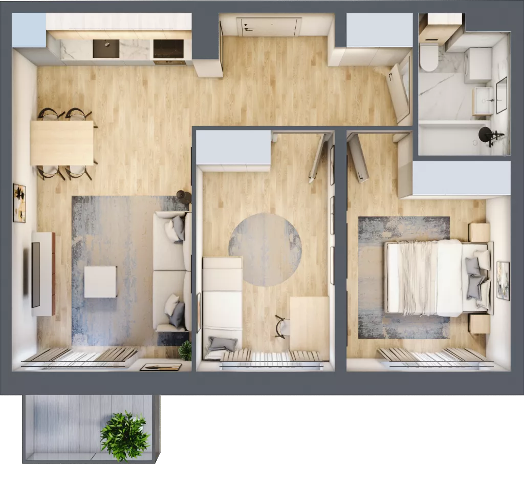 3 pokoje, mieszkanie 52,69 m², piętro 1, oferta nr LAK2M06, Lipa Piotrowska, Wrocław, Lipa Piotrowska, Psie Pole, ul. Szałwiowa 6