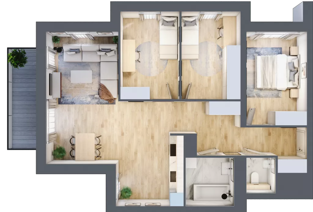 4 pokoje, apartament 81,15 m², parter, oferta nr K4.0.M22, Miasto Ogród Karłowice, Wrocław, Karłowice-Różanka, Psie Pole, ul. ks. Norberta Bończyka 40