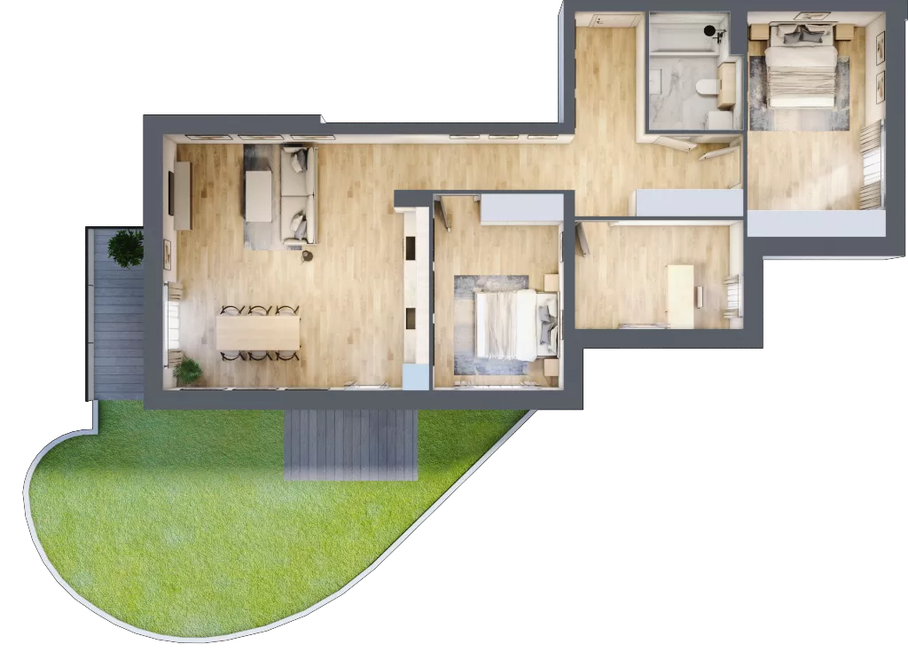 4 pokoje, apartament 95,30 m², parter, oferta nr K5.0.M25, Miasto Ogród Karłowice, Wrocław, Karłowice-Różanka, Psie Pole, ul. ks. Norberta Bończyka 40