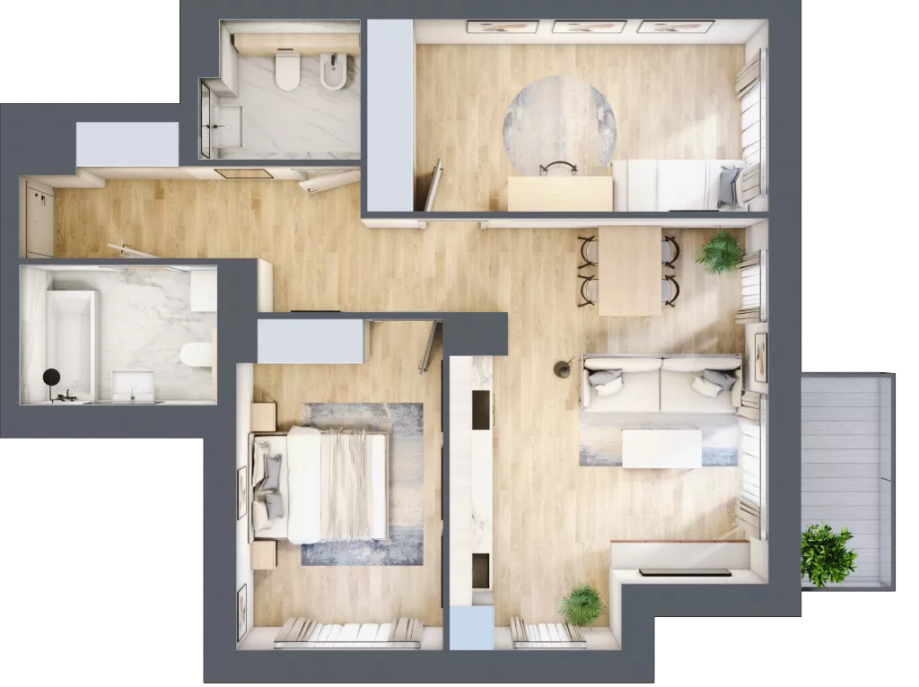 3 pokoje, apartament 68,79 m², piętro 1, oferta nr K4.1.M43, Miasto Ogród Karłowice, Wrocław, Karłowice-Różanka, Psie Pole, ul. ks. Norberta Bończyka 40