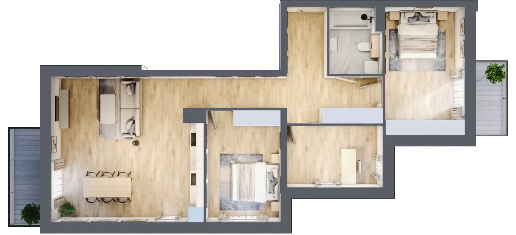 4 pokoje, apartament 95,24 m², piętro 1, oferta nr K5.1.M52, Miasto Ogród Karłowice, Wrocław, Karłowice-Różanka, Psie Pole, ul. ks. Norberta Bończyka 40