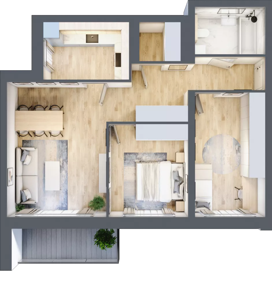 3 pokoje, apartament 67,77 m², piętro 2, oferta nr K4.2.M75, Miasto Ogród Karłowice, Wrocław, Karłowice-Różanka, Psie Pole, ul. ks. Norberta Bończyka 40