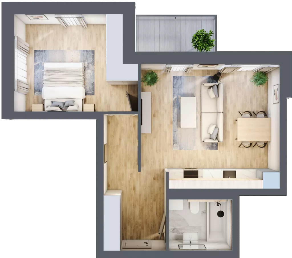 2 pokoje, apartament 50,60 m², piętro 2, oferta nr K5.2.M79, Miasto Ogród Karłowice, Wrocław, Karłowice-Różanka, Psie Pole, ul. ks. Norberta Bończyka 40