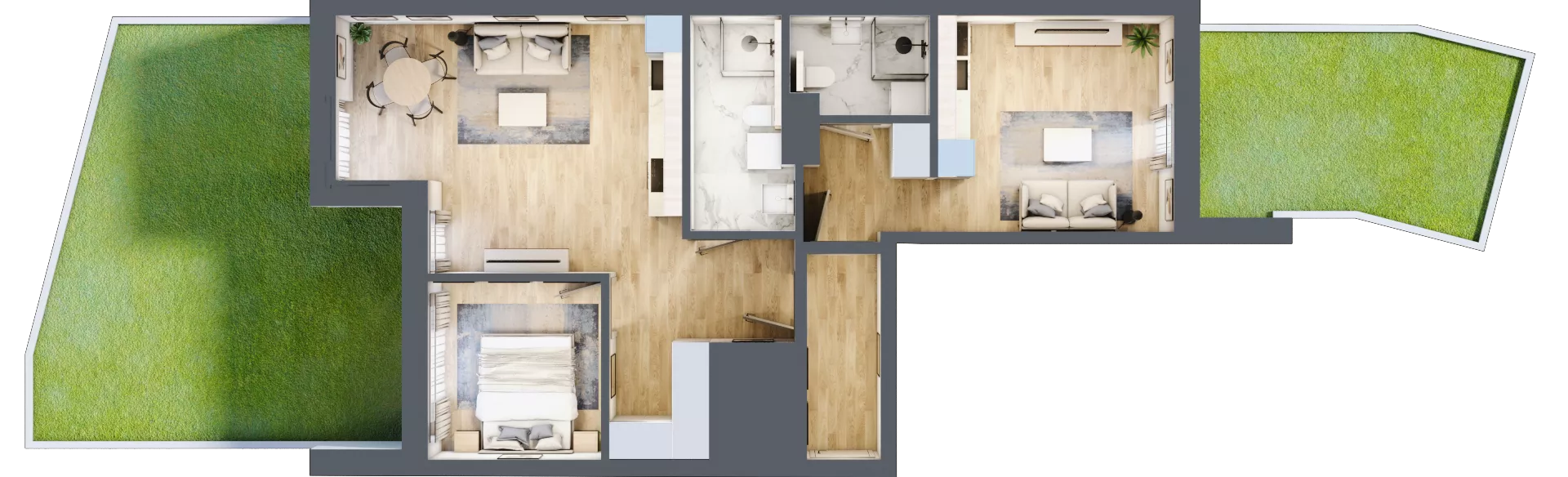 3 pokoje, apartament 68,30 m², parter, oferta nr L0/K3/03, Wybrzeże Reymonta 3, Wrocław, Kleczków, Psie Pole, ul. Władysława Reymonta
