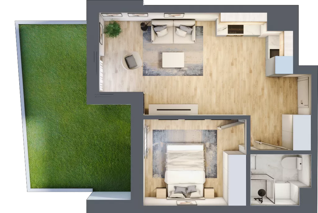 2 pokoje, apartament 38,36 m², parter, oferta nr L0/K3/08, Wybrzeże Reymonta 3, Wrocław, Kleczków, Psie Pole, ul. Władysława Reymonta